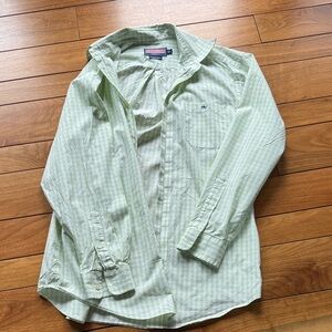 Vineyard Vines Light Green Striped Button Down Shirt